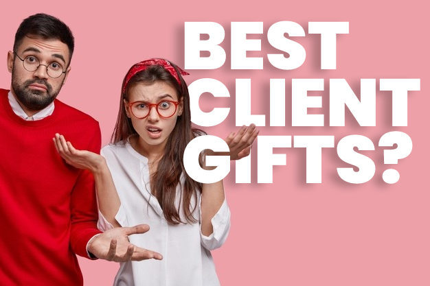 Which are the best client gifts? (Couple shrugging)