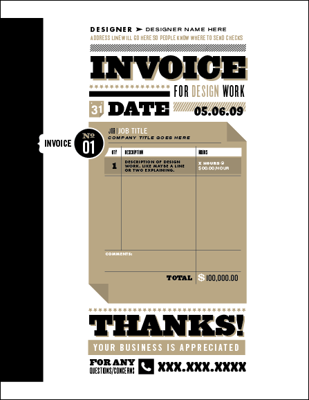 Graphic design invoice - go all out