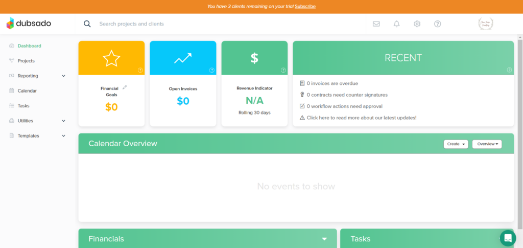 Dubsado CRM Screenshot