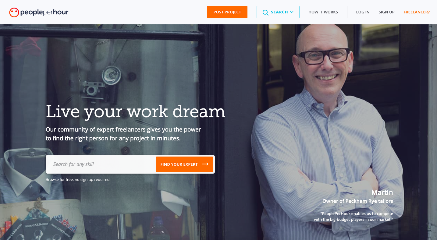 PeoplePerHour is a platform for finidng freelance graphic design jobs