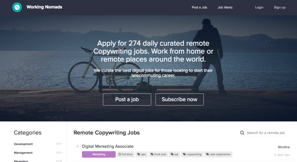 Freelance Writing Jobs by Working Nomads