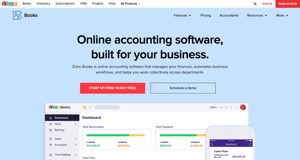 Quickbooks alternative - Zoho Books