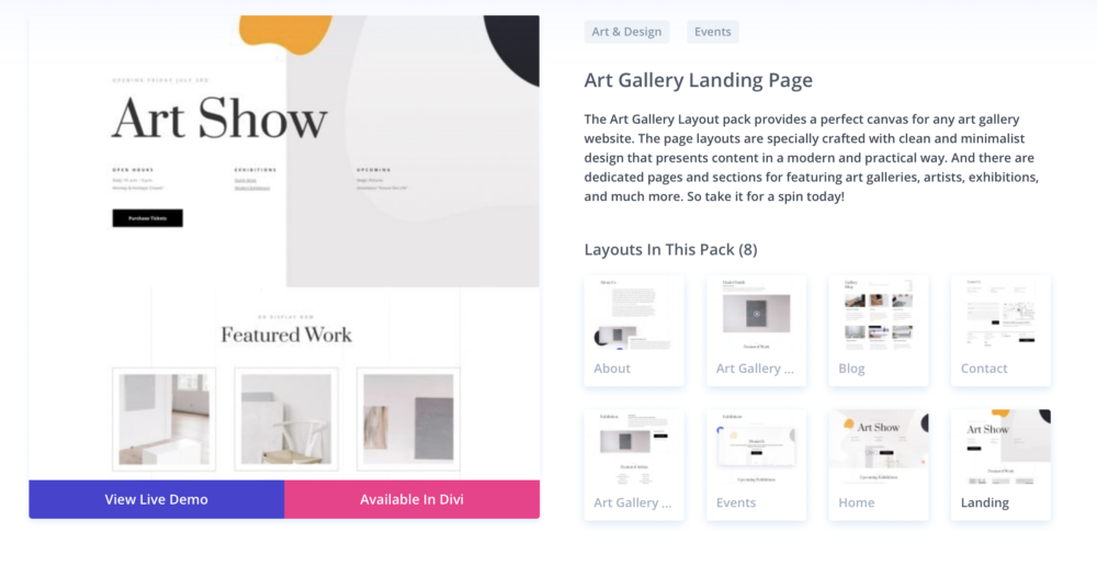 wordpress themes for artists - divi