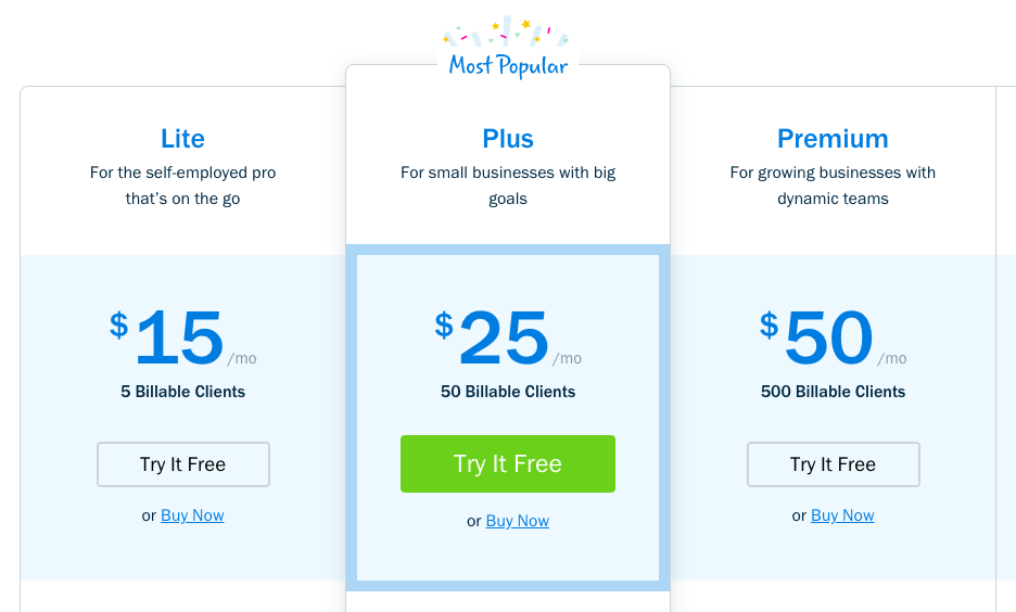 Freshbooks pricing