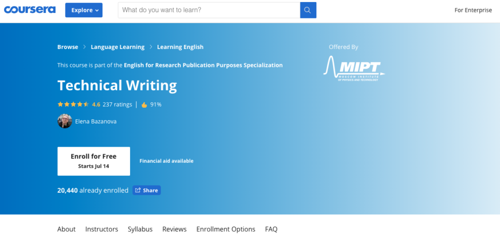 technical writer jobs - coursera