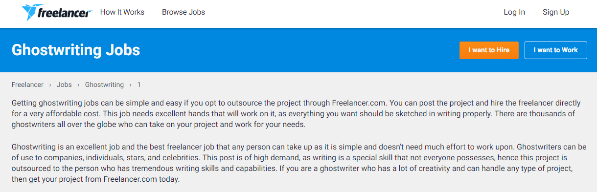 ghostwriting jobs sites - freelancer