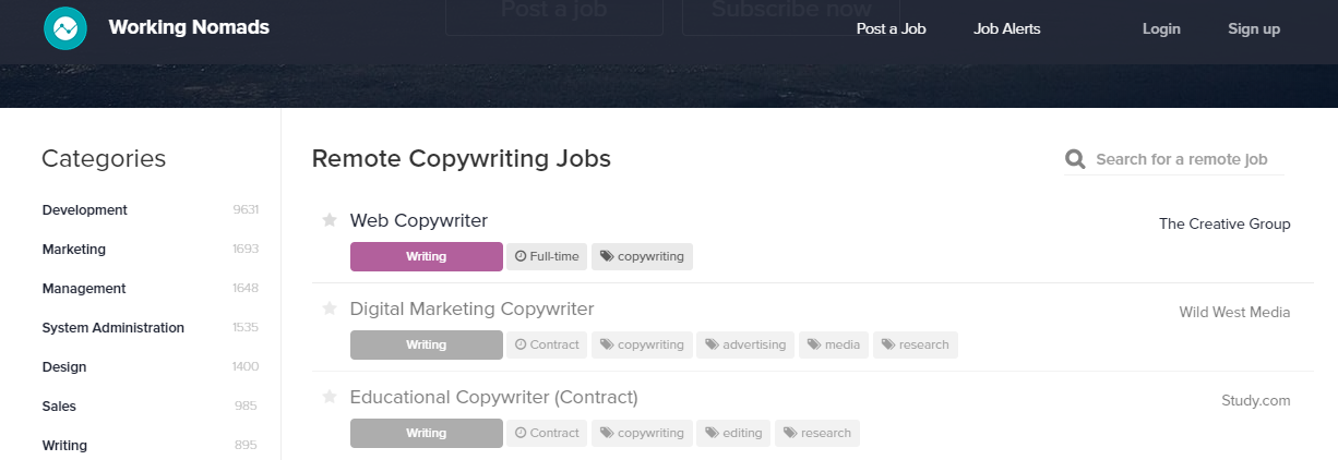 ghostwriting jobs sites - working nomads