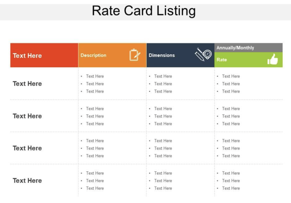 Freelance Rate Card